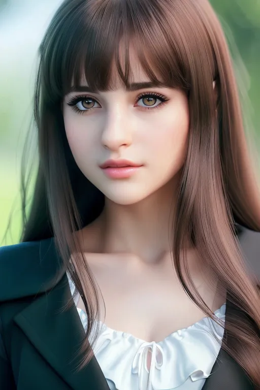 ((realism, realphoto, ultra-realistic, real photo)), realistic beautiful gorgeous natural cute, elegant, lovely, princess girl, art drawn full hd, 4 k, highest quality, in artstyle by professional artists wl, ((black eyes, choppy hair and bangs, bonny body))