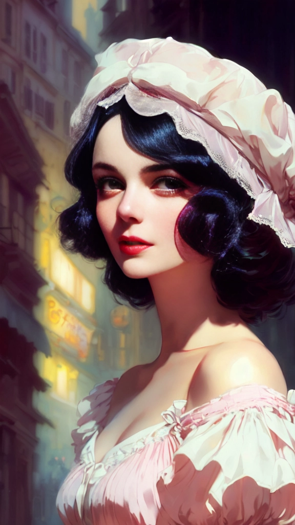 Vivien Leigh as a cute girl with cute fine face in the back of paris of 18th century, digital painting, pixiv, by Ilya Kuvshinov, katsuhiro otomo ghost-in-the-shell, magali villeneuve, artgerm, Jeremy Lipkin and Michael Garmash and Rob Rey